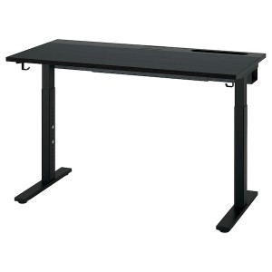 IKEA MITTZON desk, black stained ash veneer/black, 47 1/4x23 5/8 in Black Stained Ash Veneer / Black, Ikea Ireland | 0789QVDIK