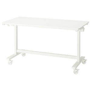 IKEA MITTZON foldable table with castors, 55 1/8x27 1/2 in White, Ikea Ireland | 2753HWJBX