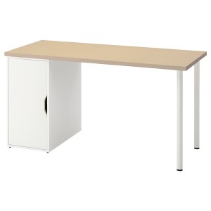 IKEA MÅLSKYTT / ALEX desk, 55 1/8x23 5/8 in Birch / White, Ikea Ireland | 1052EXGJC