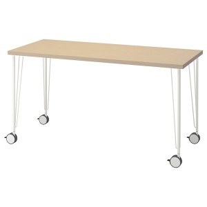 IKEA MÅLSKYTT / KRILLE desk, 55 1/8x23 5/8 in Birch / White, Ikea Ireland | 6341UXFKC