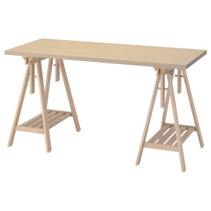 IKEA MÅLSKYTT / MITTBACK desk, 55 1/8x23 5/8 in Birch, Ikea Ireland | 7960SVBEL