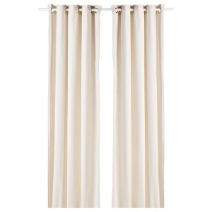 IKEA MOALINA curtains, 1 pair, 57x98 in Beige, Ikea Ireland | 3825NECFU