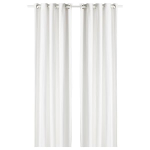 IKEA MOALINA curtains, 1 pair, 57x98 in White, Ikea Ireland | 9215IWUAJ