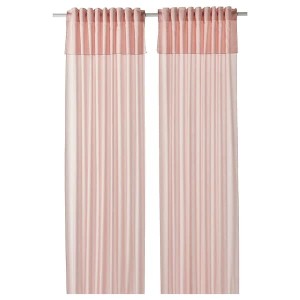 IKEA MOALISA curtains, 1 pair, 57x98 in Pale Pink / Pink, Ikea Ireland | 1769ATNEO