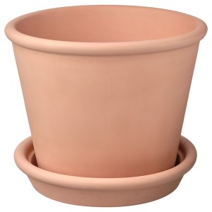 IKEA MUSKOTBLOMMA plant pot with saucer, indoor/outdoor terracotta, 9 ½ in, Ikea Ireland | 0168IHPZO