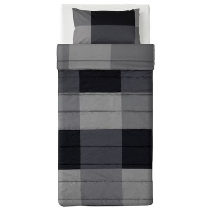 IKEA MYRGRÅMAL comforter and pillowcase(s), Twin Black, Ikea Ireland | 1623IEAPL