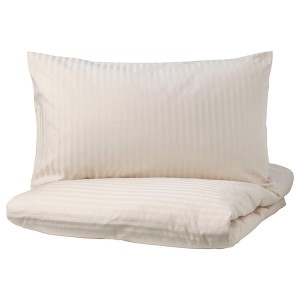 IKEA NATTJASMIN duvet cover and pillowcase(s), Twin Light Beige, Ikea Ireland | 1490UKIFP