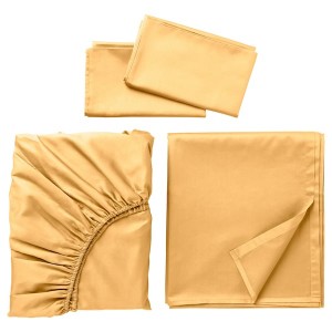 IKEA NATTJASMIN sheet set, Full/Double Yellow, Ikea Ireland | 5314GICBL