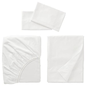 IKEA NATTJASMIN sheet set, Queen White, Ikea Ireland | 5214ERSGZ