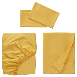IKEA NATTJASMIN sheet set, Queen Yellow, Ikea Ireland | 6940CMDWF