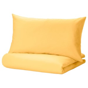 IKEA NATTSVÄRMARE duvet cover and pillowcase(s), Full/Queen (Double/Queen) Yellow, Ikea Ireland | 4827FSUOX