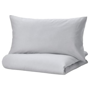 IKEA NATTSVÄRMARE duvet cover and pillowcase(s), Twin Light Gray, Ikea Ireland | 6591QWKAZ