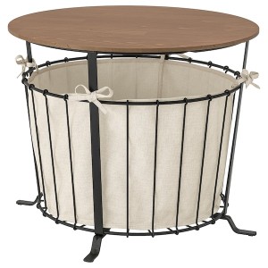 IKEA ÄNGESBYN storage table, black/pine light brown stained, 23 5/8 in, Ikea Ireland | 0762QOPXG