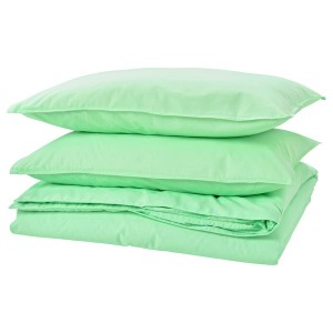 IKEA ÄNGSLILJA duvet cover and pillowcase(s), Full/Queen (Double/Queen) Light Green, Ikea Ireland | 0958ECQYR