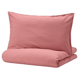 IKEA ÄNGSLILJA duvet cover and pillowcase(s), Twin Dark Pink, Ikea Ireland | 9876XEVUQ