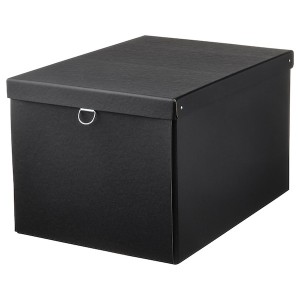 IKEA NIMM storage box with lid, 13 ¾x19 ¾x11 ¾ in Black, Ikea Ireland | 3105TOUKQ