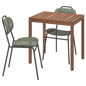 IKEA NÄMMARÖ / ENSHOLM table and 2 chairs, outdoor light brown stained/green, 29 1/2 in, Ikea Ireland | 4053TDPJI