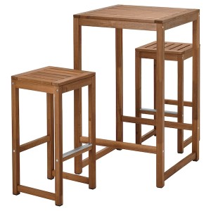 IKEA NÄMMARÖ bar table and 2 bar stools, outdoor, light brown stained, 24 3/4x24 3/4 in, Ikea Ireland | 0426RAUSL