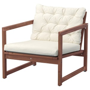 IKEA NÄMMARÖ lounge chair, outdoor, light brown stained/Kuddarna beige, Ikea Ireland | 4395ATXDR