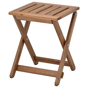 IKEA NÄMMARÖ stool, outdoor, foldable/light brown stained, 14 3/8x17 3/4 in, Ikea Ireland | 4237HTYER