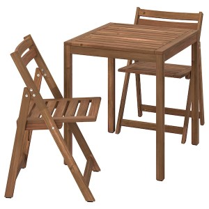 IKEA NÄMMARÖ table and 2 folding chairs, outdoor Light Brown Stained, Ikea Ireland | 9712GRHCB