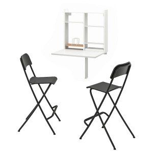 IKEA NORBERG / FRANKLIN table and 2 chairs White / Black, Ikea Ireland | 5319SEOCD