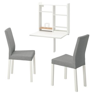 IKEA NORBERG / KÄTTIL table and 2 chairs White / Knisa Light Gray, Ikea Ireland | 9420EBOGT
