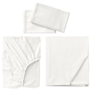 IKEA NORDRUTA sheet set, Full/Double White, Ikea Ireland | 1295MTGAH