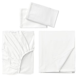 IKEA NORDRUTA sheet set, Queen White, Ikea Ireland | 8340URDZN