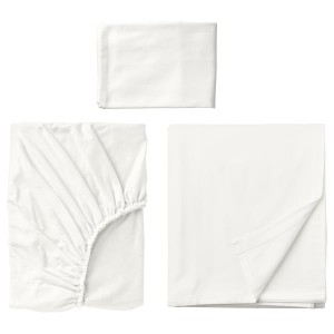 IKEA NORDRUTA sheet set, Twin White, Ikea Ireland | 8629PLCMV