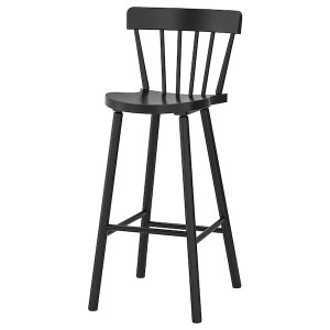 IKEA NORRARYD bar stool with backrest, black, 29 1/8 in, Ikea Ireland | 1790KTSNH