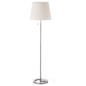 IKEA NYFORS Floor lamp with LED bulb, nickel plated white, Ikea Ireland | 0358YSDUL
