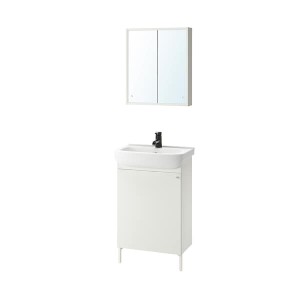 IKEA NYSJÖN / BJÖRKÅN bathroom furniture, white/Saljen faucet, 21 1/4x15 3/4x38 5/8 in White / Saljen Faucet, Ikea Ireland | 2693UXHNE