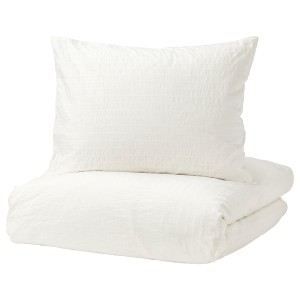 IKEA OFELIA VASS duvet cover and pillowcase(s), Full/Queen (Double/Queen) White, Ikea Ireland | 2761DJSQT