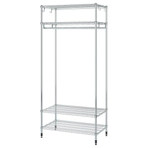 IKEA OMAR shelving unit with clothes rail, galvanized, 36 1/4x19 5/8x79 1/8 in, Ikea Ireland | 2053TAKQG
