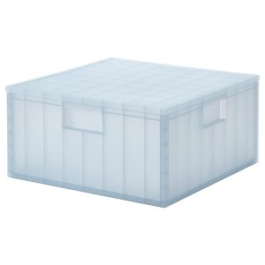 IKEA PANSARTAX storage box with lid, transparent gray-blue, 13x13x6 ½ in, Ikea Ireland | 8019DRITX