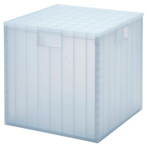 IKEA PANSARTAX storage box with lid, transparent gray-blue, 13x13x13 in, Ikea Ireland | 3280QMEIO