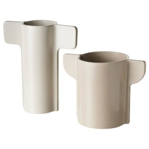 IKEA PELARRÖNN vase, set of 2, light beige/gray-beige, Ikea Ireland | 0291PHDWC
