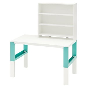 IKEA PÅHL desk with add-on unit, 37 3/4x22 7/8 in White / Turquoise, Ikea Ireland | 2647BMWVO