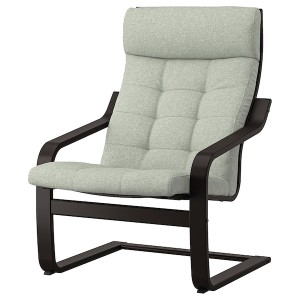 IKEA POÄNG armchair Black / Brown / Gunnared Light Green, Ikea Ireland | 5687FCEVD