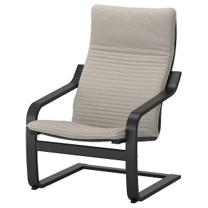 IKEA POÄNG armchair Black / Brown / Knisa Light Beige, Ikea Ireland | 0367PCNGA