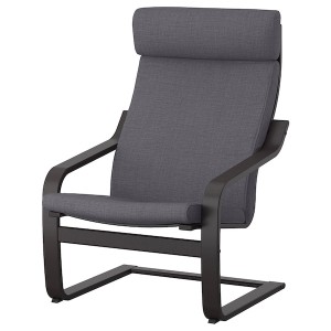 IKEA POÄNG armchair Black / Brown / Skiftebo Dark Gray, Ikea Ireland | 5319JWVYD