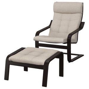 IKEA POÄNG armchair and ottoman Black / Brown / Gunnared Beige, Ikea Ireland | 2067ENPAG