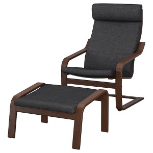 IKEA POÄNG armchair and ottoman Brown / Hillared Anthracite, Ikea Ireland | 2398KDBYR