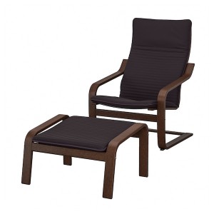 IKEA POÄNG armchair and ottoman Brown / Knisa Black, Ikea Ireland | 9504FNBOC