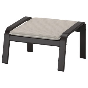 IKEA POÄNG ottoman Black / Brown / Knisa Light Beige, Ikea Ireland | 0537OWLFQ