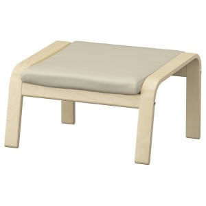 IKEA POÄNG ottoman, birch veneer/Glose off-white Birch Veneer / Glose Off White, Ikea Ireland | 6749YDSIP