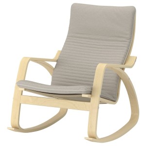 IKEA POÄNG rocking chair Birch Veneer / Knisa Light Beige, Ikea Ireland | 0129QUJED