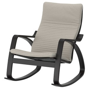 IKEA POÄNG rocking chair Black / Brown / Knisa Light Beige, Ikea Ireland | 0837VNGWA