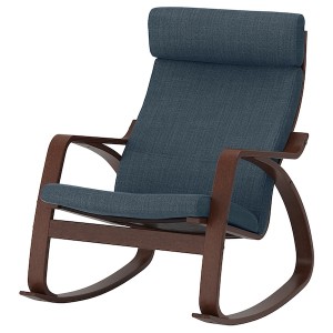 IKEA POÄNG rocking chair Brown / Hillared Dark Blue, Ikea Ireland | 5261ZQKVC